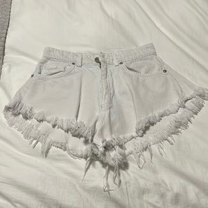 Zara white denim shorts